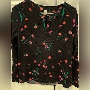Gap Floral Long sleeve Medium Black